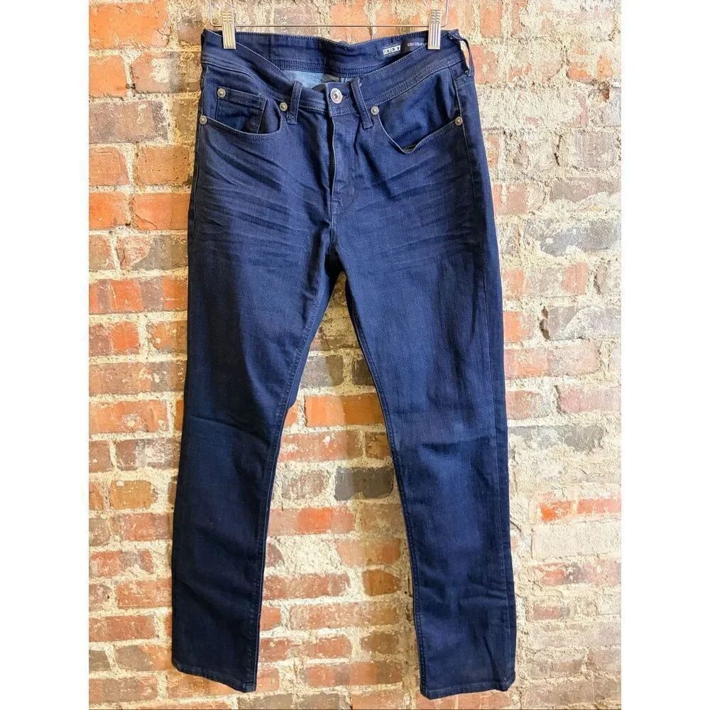 SEVEN7 • Dark Wash Slim Straight Blue Denim Jeans  • Ladies Size W30 L32
